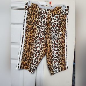 Adidas Leopard 3-Stripe Biker Shorts